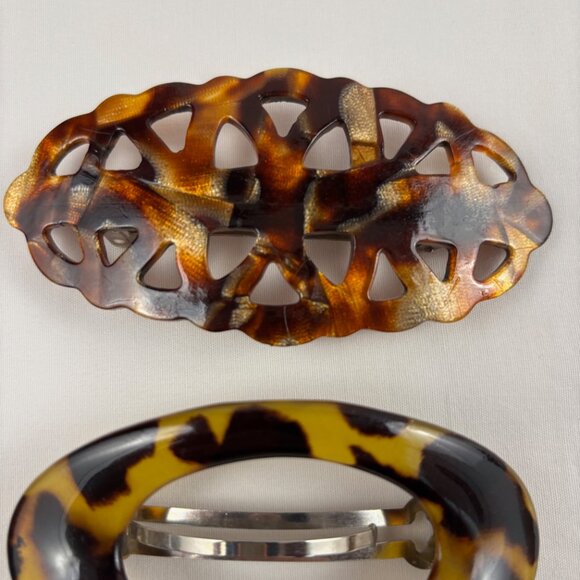 Barrettes Faux Tortoise Shell Brown Style Hair Clasp Lot of 3 main image 12